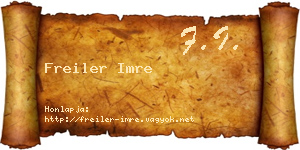 Freiler Imre névjegykártya